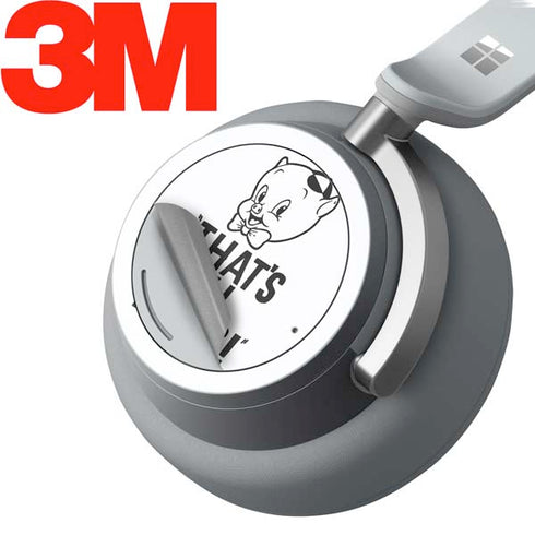 Looney Tunes Porky Thats All Folks Grid Surface Headphones Skin